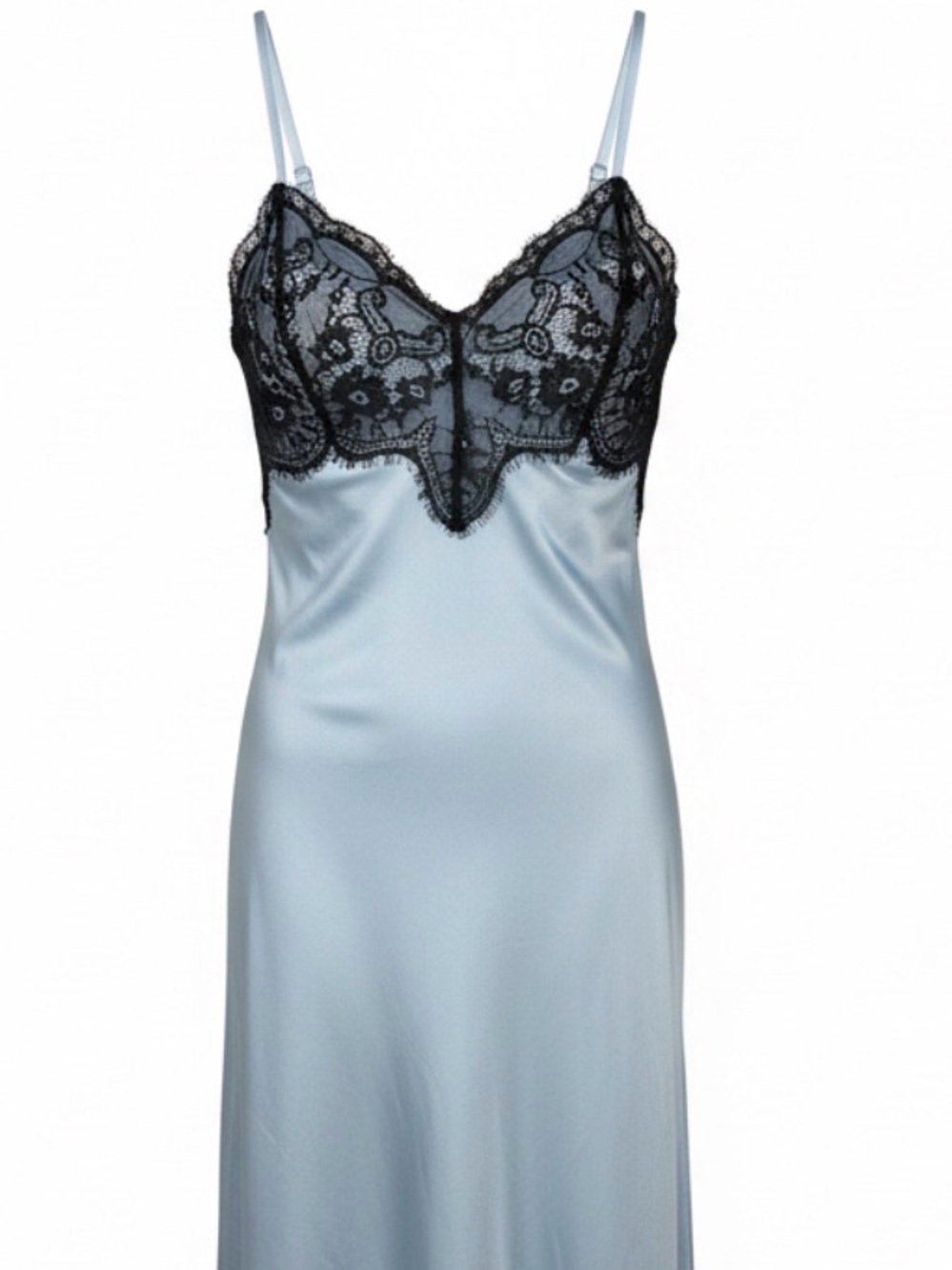 NWT | Target | Wild Fable Light Blue Satin with Black Lace Dress